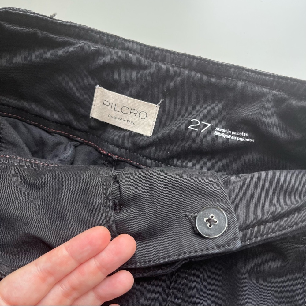 Pilcro Anthropologie Seamed Flare Black Pants 27 Hippie Retro High Waisted - Picture 8 of 12